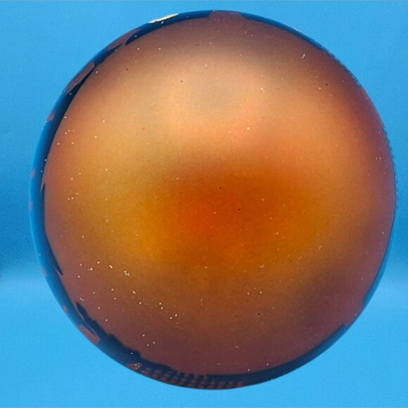 Halloween Haunted House Orange Glass Ball Ornament with Bats & Pumpkins - Picture 8 of 8